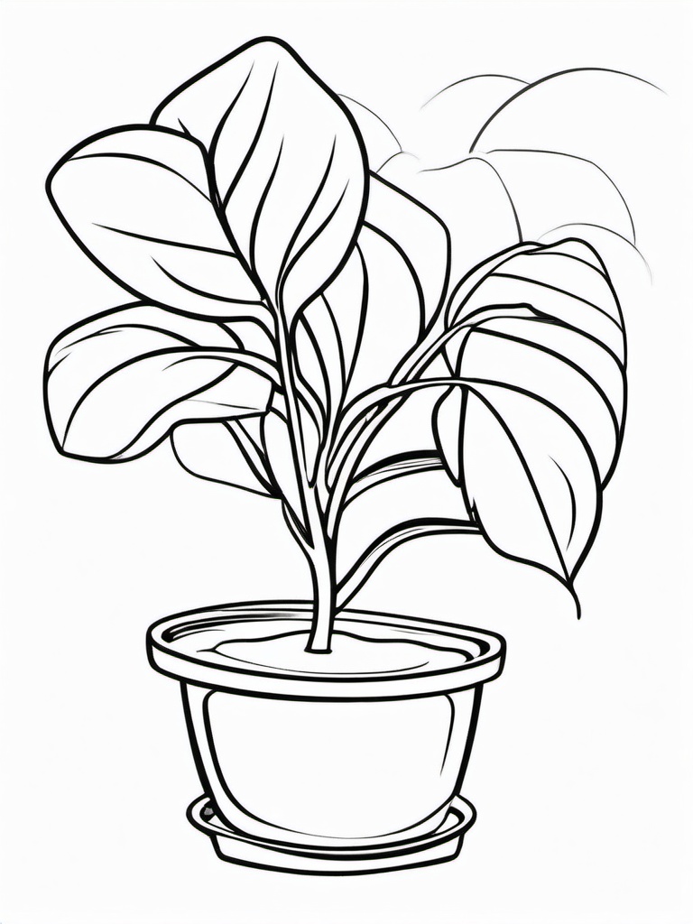 Plant Coloring Pages - Plant with water droplets  simple coloring pages