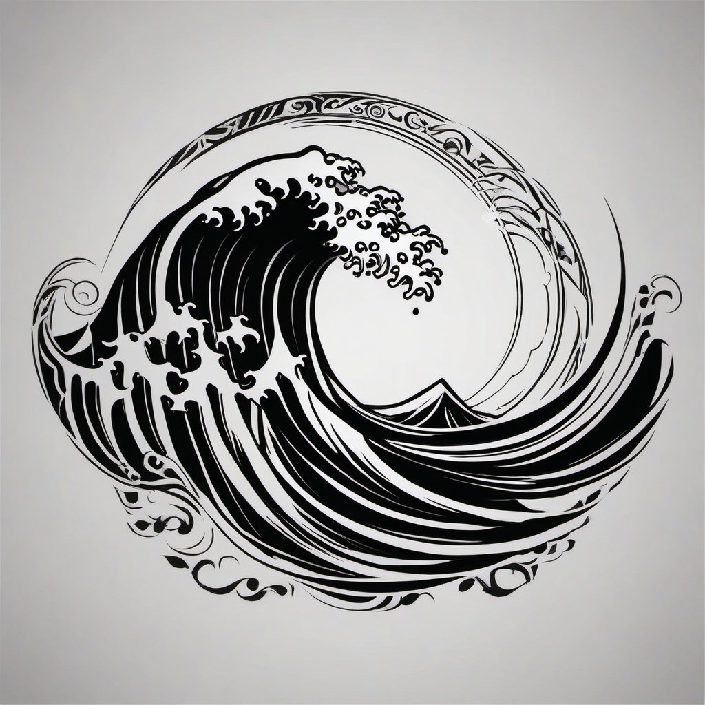 Black Wave Tattoos - Bold and striking, black wave tattoos convey a sense of power and intensity.  simple tattoo design