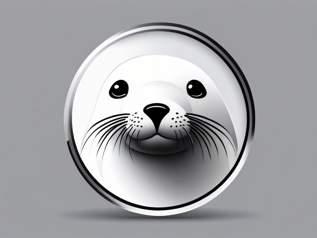 Seal cartoon  minimal, white background