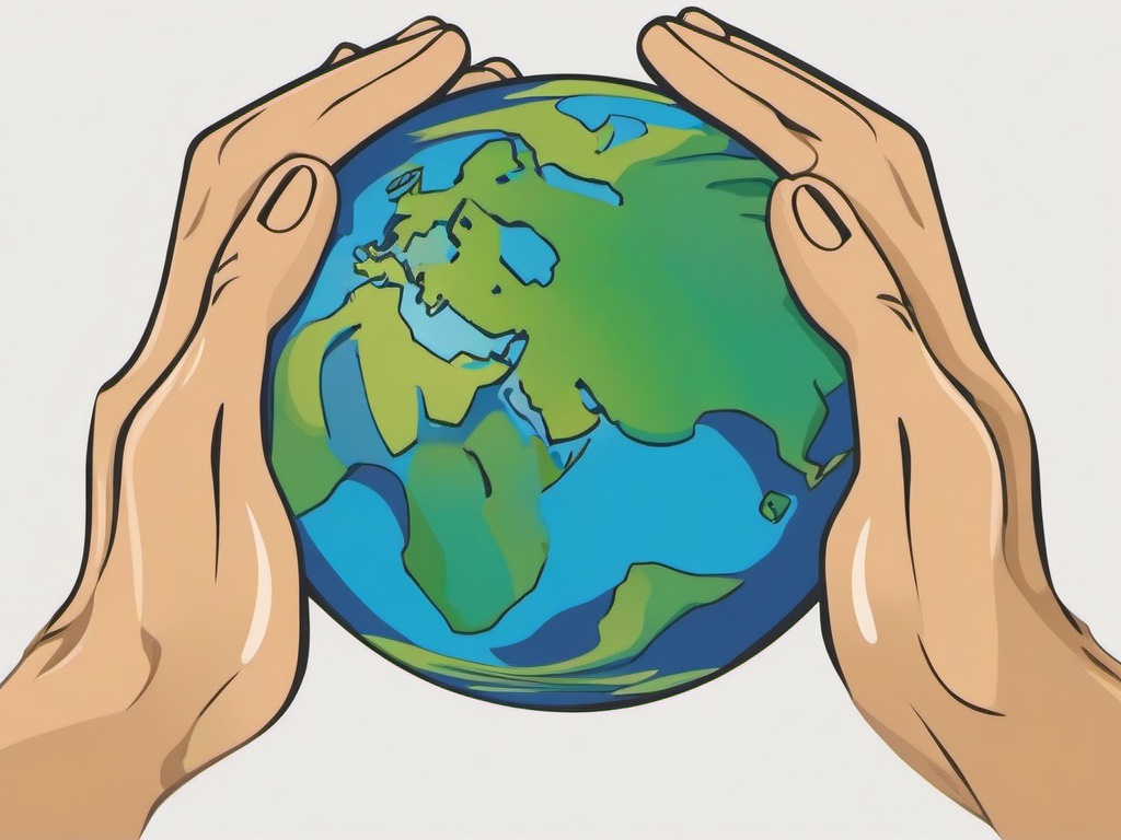 Earth clipart - Earth with hands holding it  