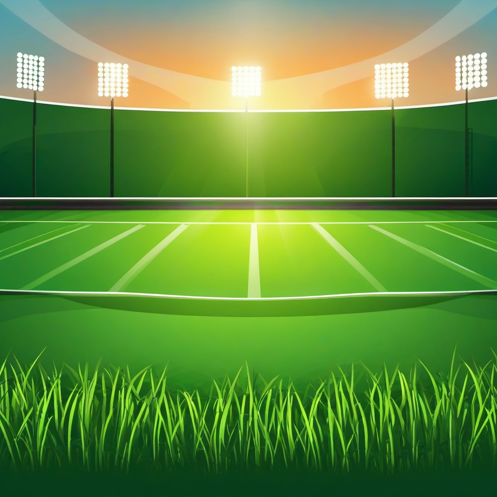 Grass clipart - grass in a football field under bright lights  color,minimalist,vector clipart