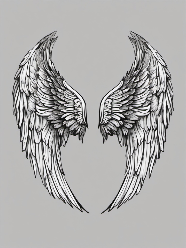 drawing of a pair of angel wings  minimal rough sketch scribbles,doodles,black and white