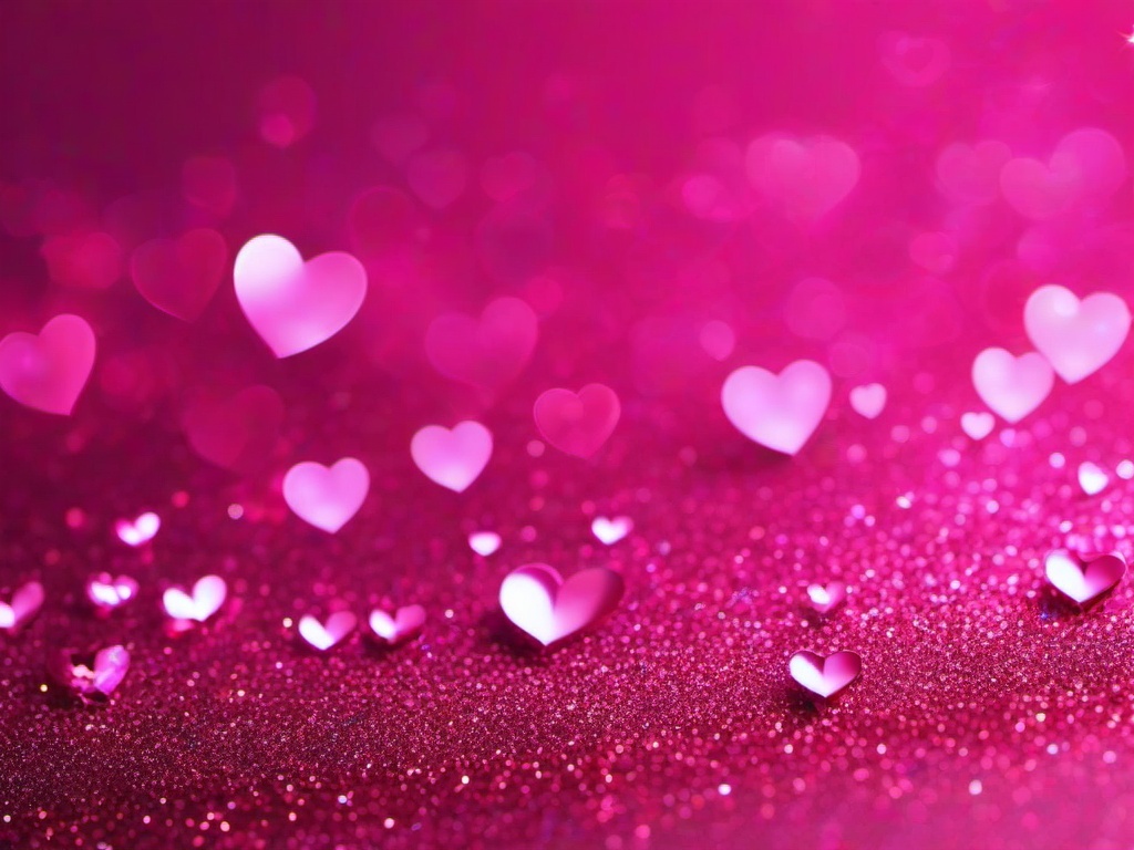 Pink Glitter Hearts Wallpaper  