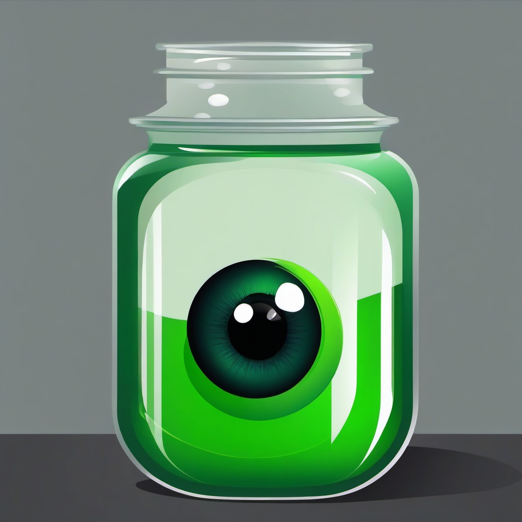 Eyeball clipart - eyeball in a jar of green liquid  color,minimalist,vector clipart