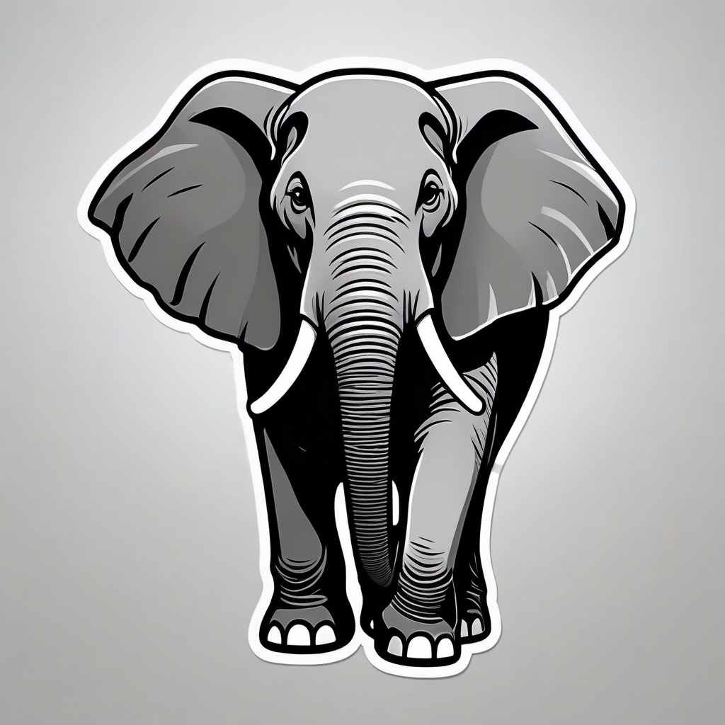 Elephant cartoon - big, gentle giant with a trunk  cartoon sticker style