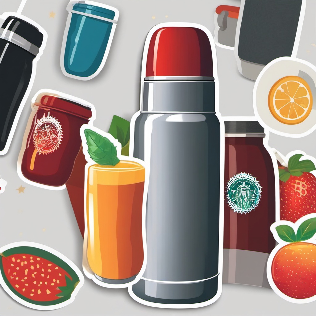 Thermos sticker- Hot and comforting, , sticker vector art, minimalist design