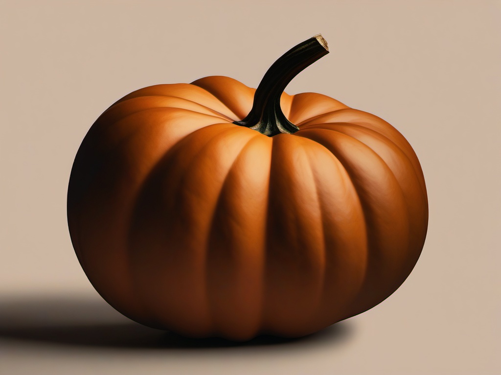 Thanksgiving Wallpaper-A single, perfectly ripe pumpkin against a minimalist background, symbolizing the harvest season.  aesthetic background wallpaper