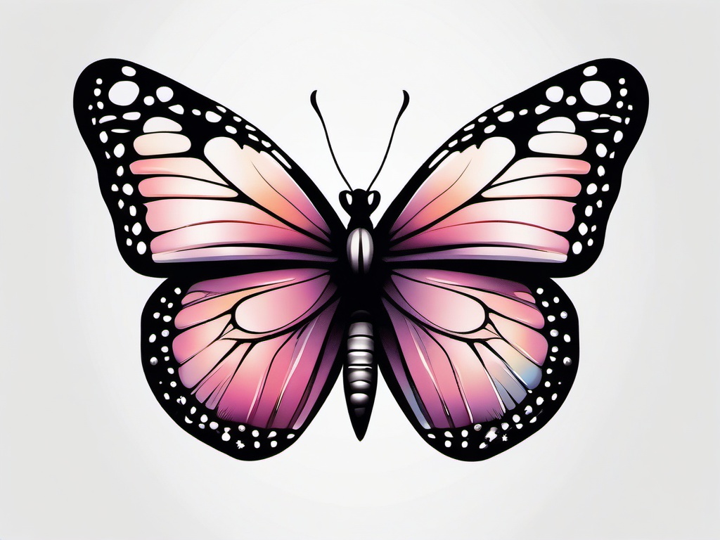 butterfly tattoos for females  simple color tattoo,white background,minimal