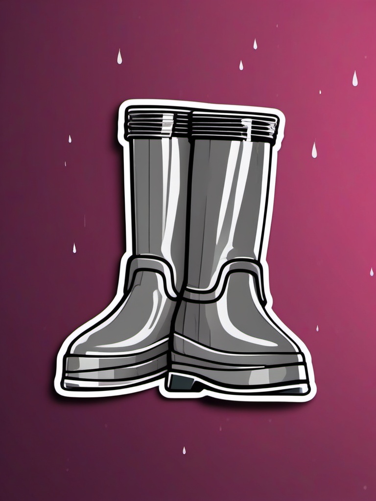 Rain boots sticker- Waterproof and stylish, , sticker vector art, minimalist design