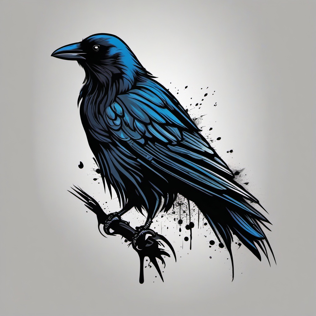 best crow tattoo  simple vector color tattoo