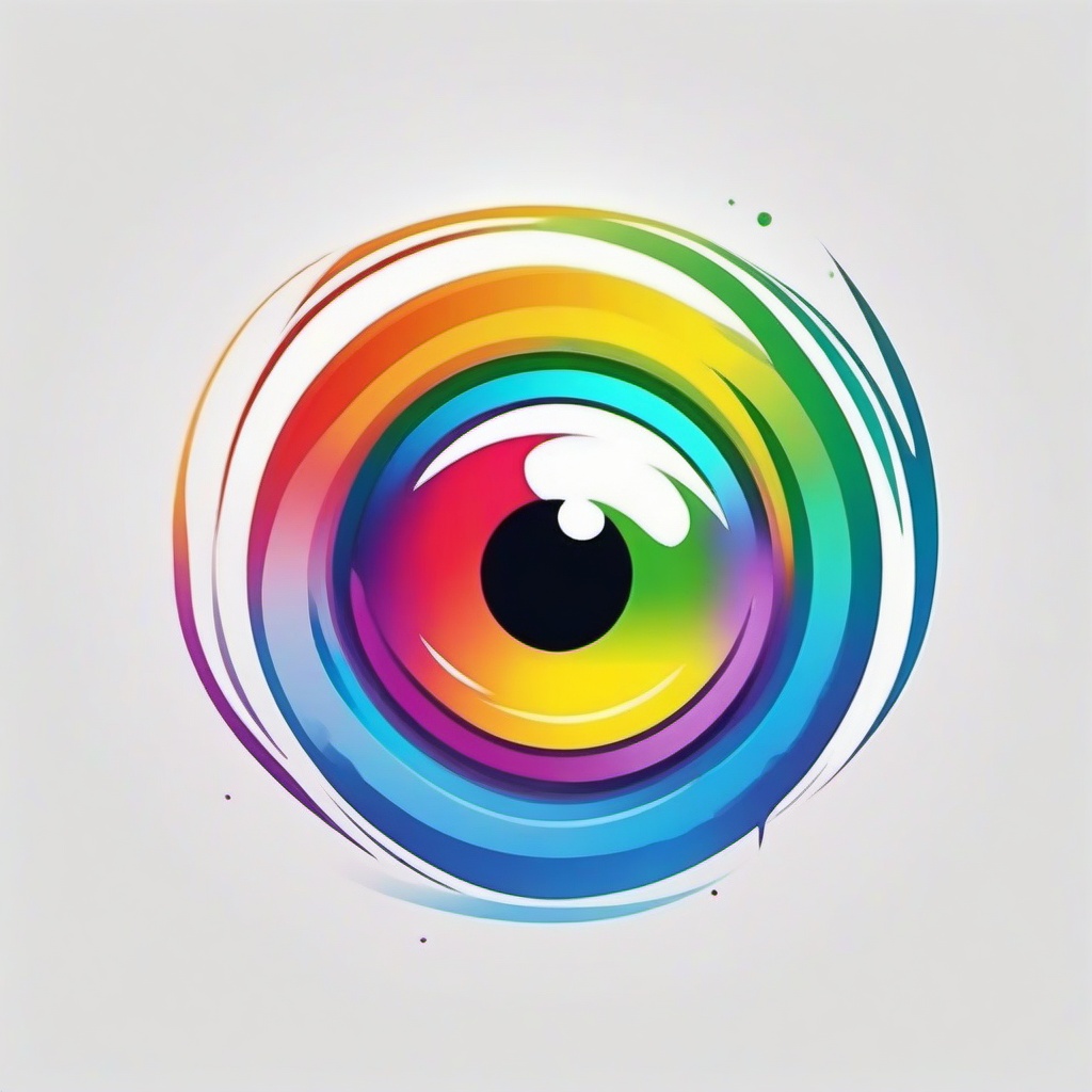 rainbow eye
  minimalist design, white background, professional color logo vector art