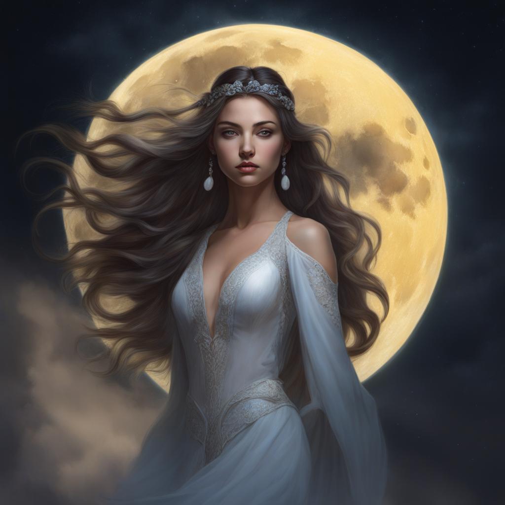 full moon transformation - illustrate a character's transformation under the light of a full moon, revealing their supernatural side. 