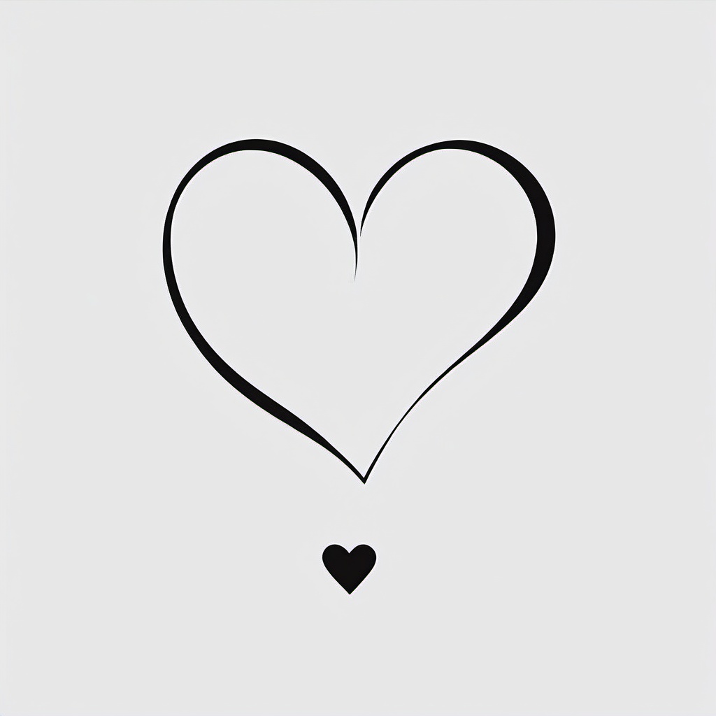 Heart outline tattoo, Minimalist heart outline, saying more with less, symbol of love's simplicity. , tattoo color art, clean white background