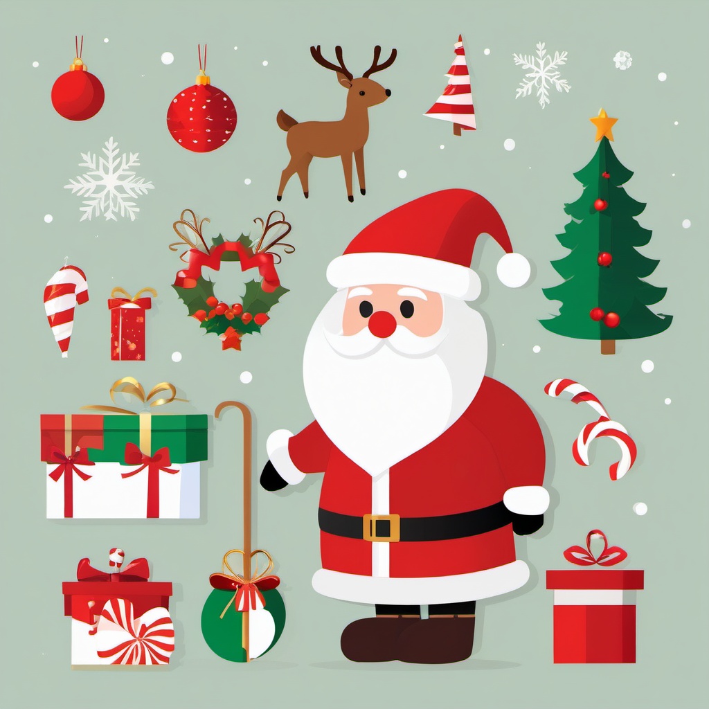 Free Xmas images clip art, A collection of free Christmas-themed images.  simple, 2d flat