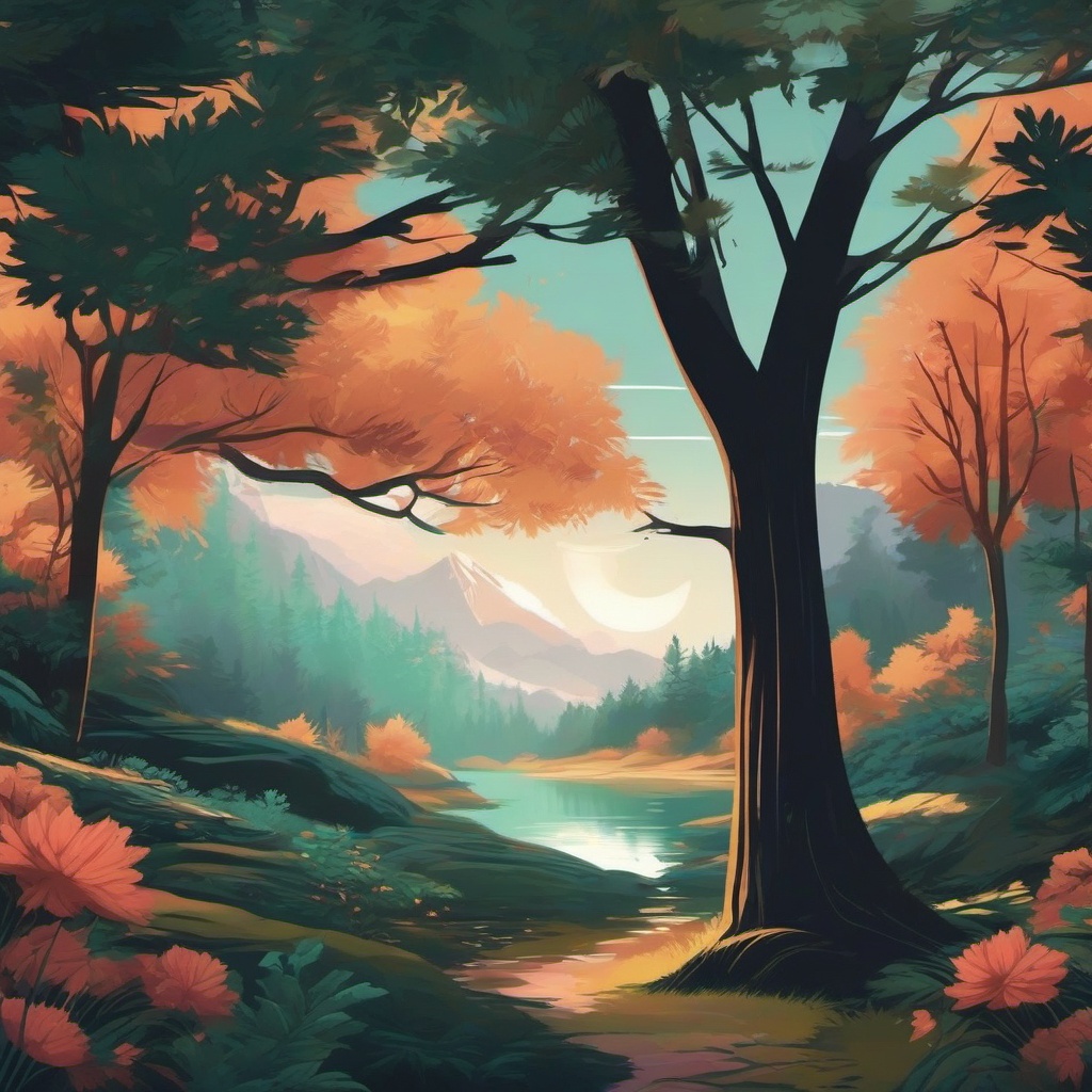 Aesthetic Desktop Wallpaper - Step into the realm of calm and serenity with a desktop wallpaper that encapsulates the allure of a tranquil forest landscape, perfect for moments of reflection.  intricate patterns, splash art, wallpaper art