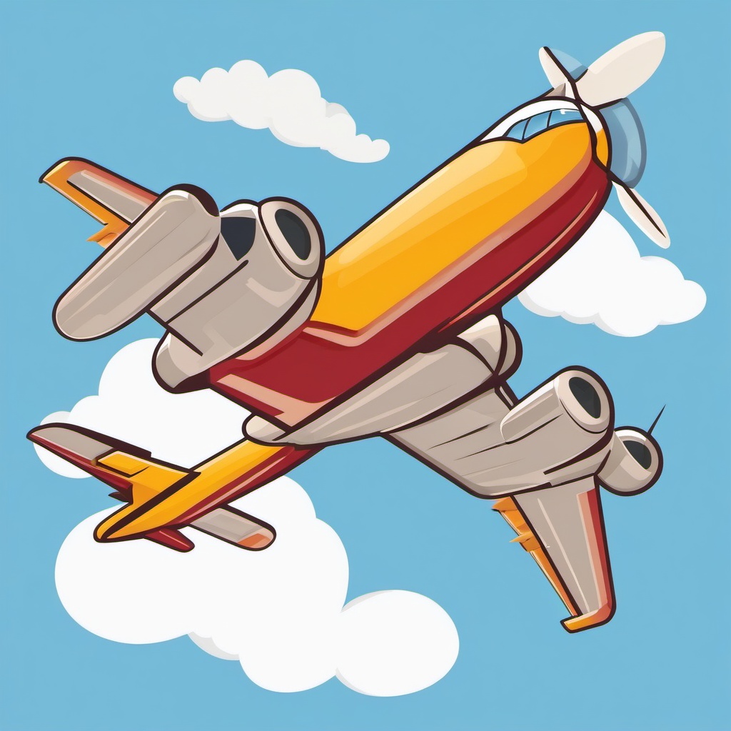 Plane clipart - airplane flying in a clear sky  