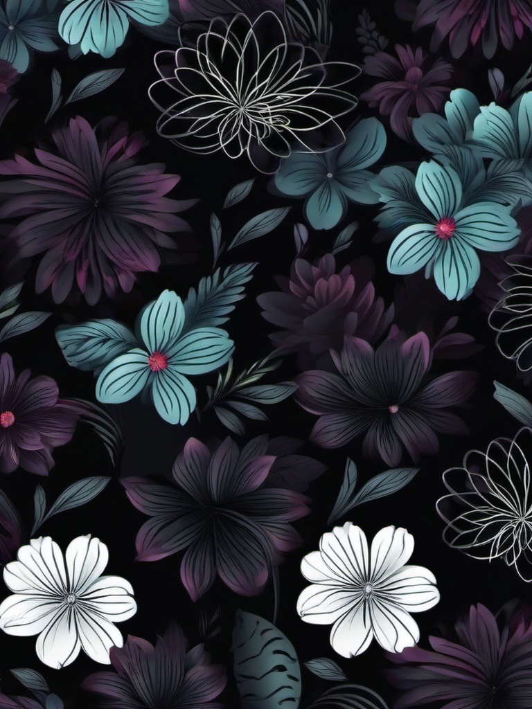 Floral Dark Wallpaper  ,mobile iphone background wallpaper