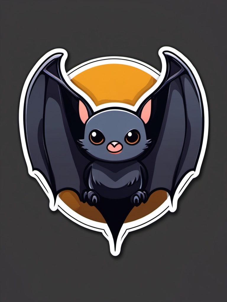 Bat Sticker - A nocturnal bat with outstretched wings. ,vector color sticker art,minimal