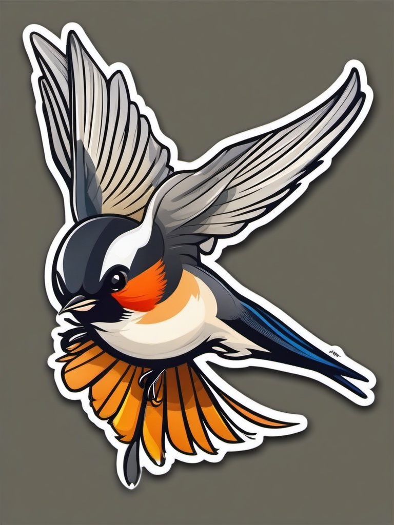 Swallow cartoon - swift, flying insect-eater  cartoon sticker style