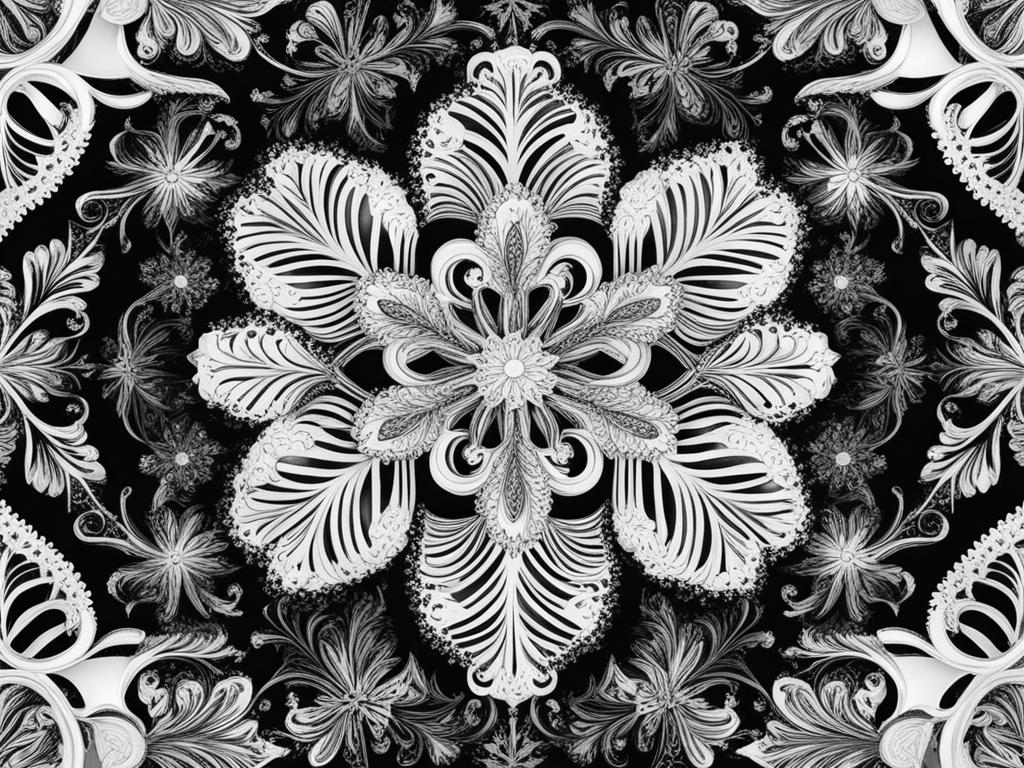 snowflake clipart black and white - with intricate patterns. 