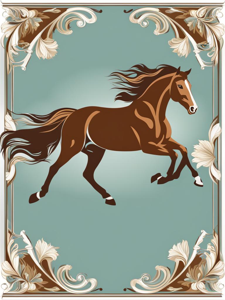 horse clipart - a graceful and galloping horse illustration. 