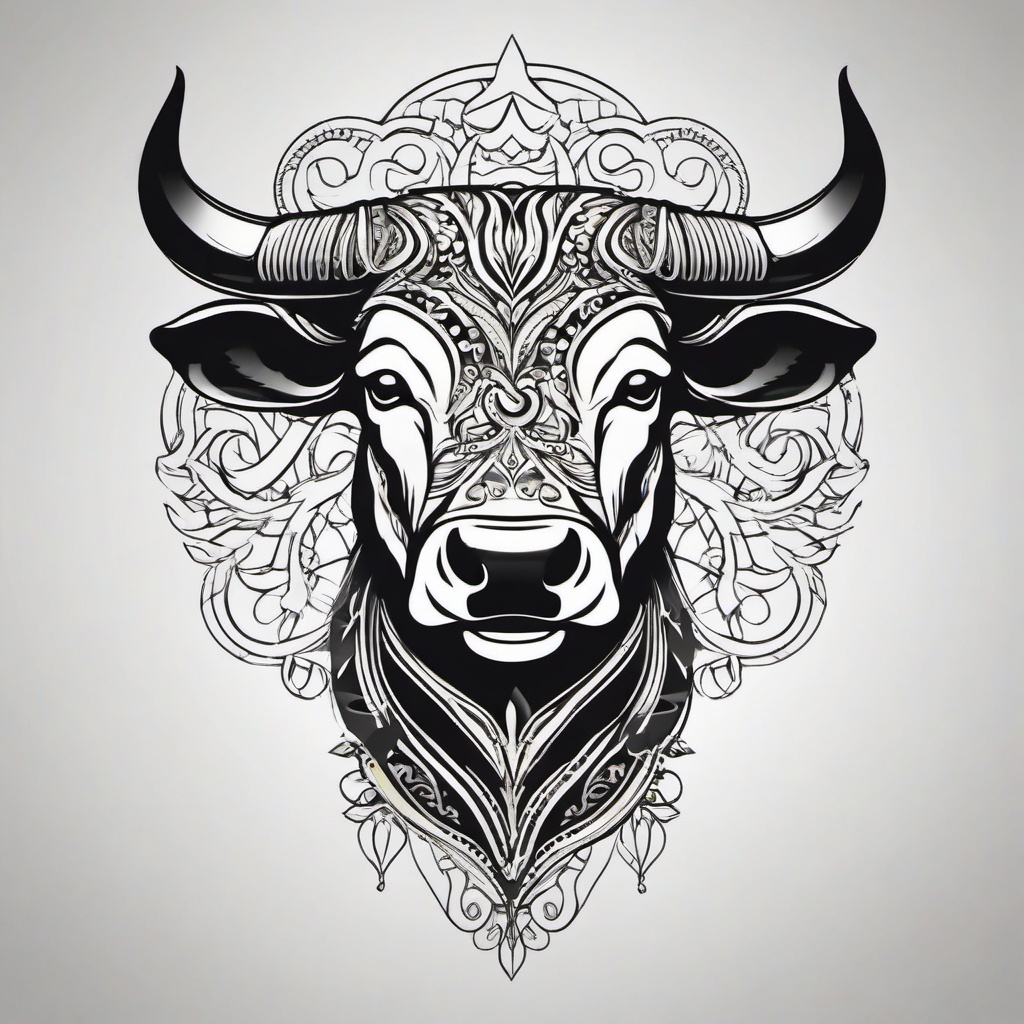 simple taurus bull tattoo  simple vector color tattoo