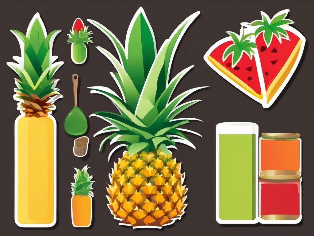 Pine Apple Clipart,Designing a tropical fruit-themed recipe book  simple, 2d flat