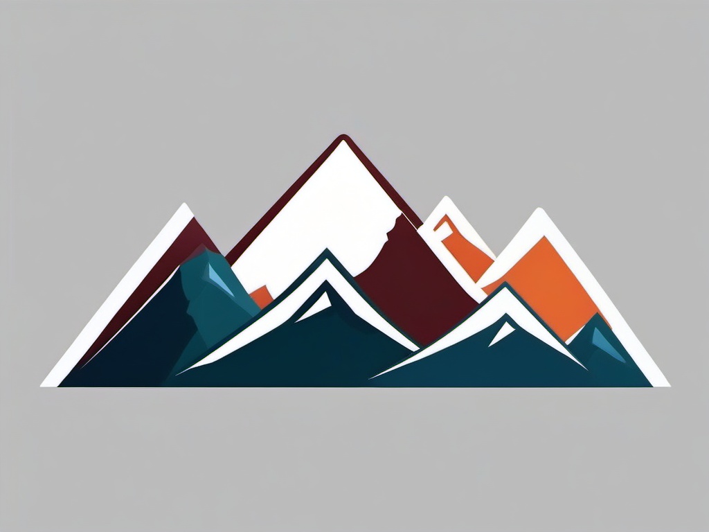 Mountain Peaks  minimalist design, white background, professional color logo vector art