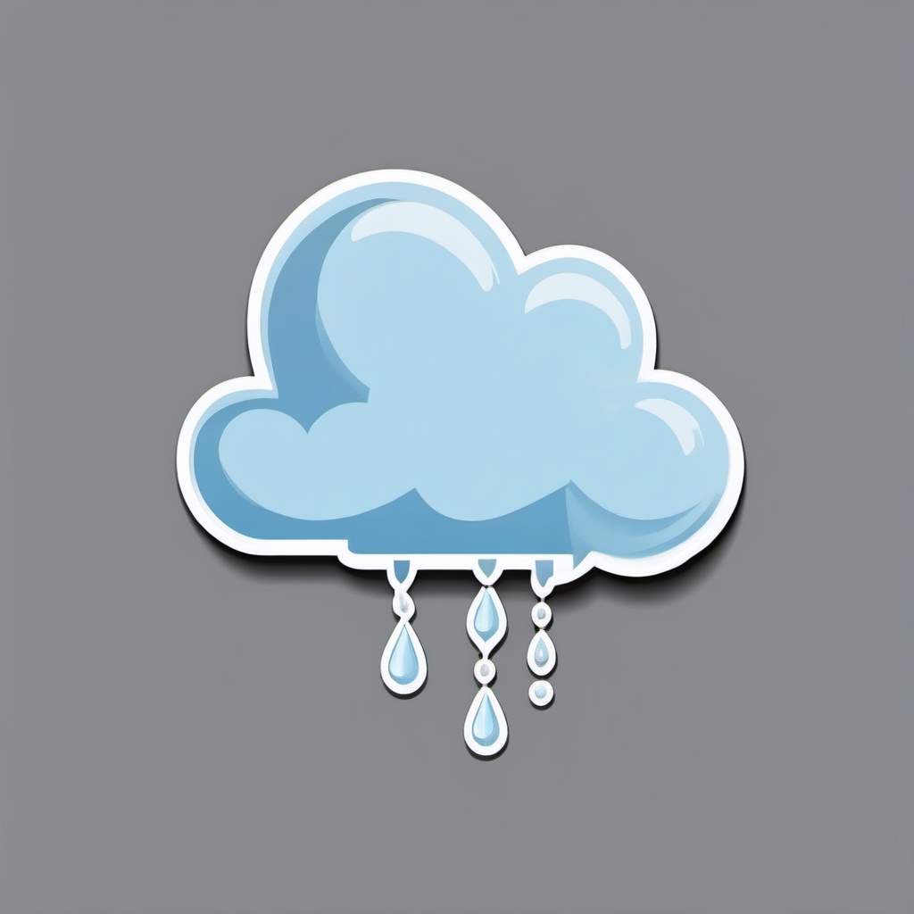 Cloud with hail sticker- Icy pellets, , sticker vector art, minimalist design