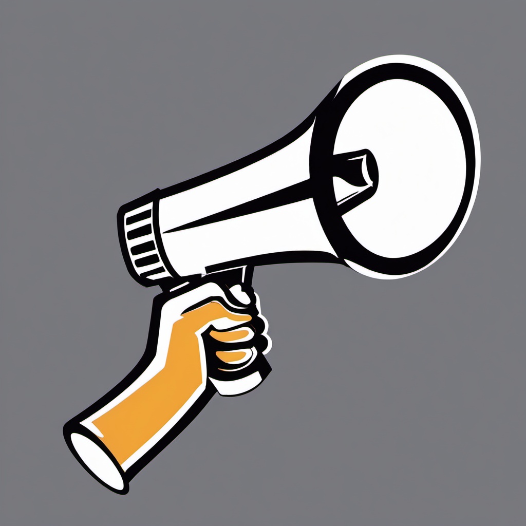 Megaphone clipart - megaphone with logo  vector clipart