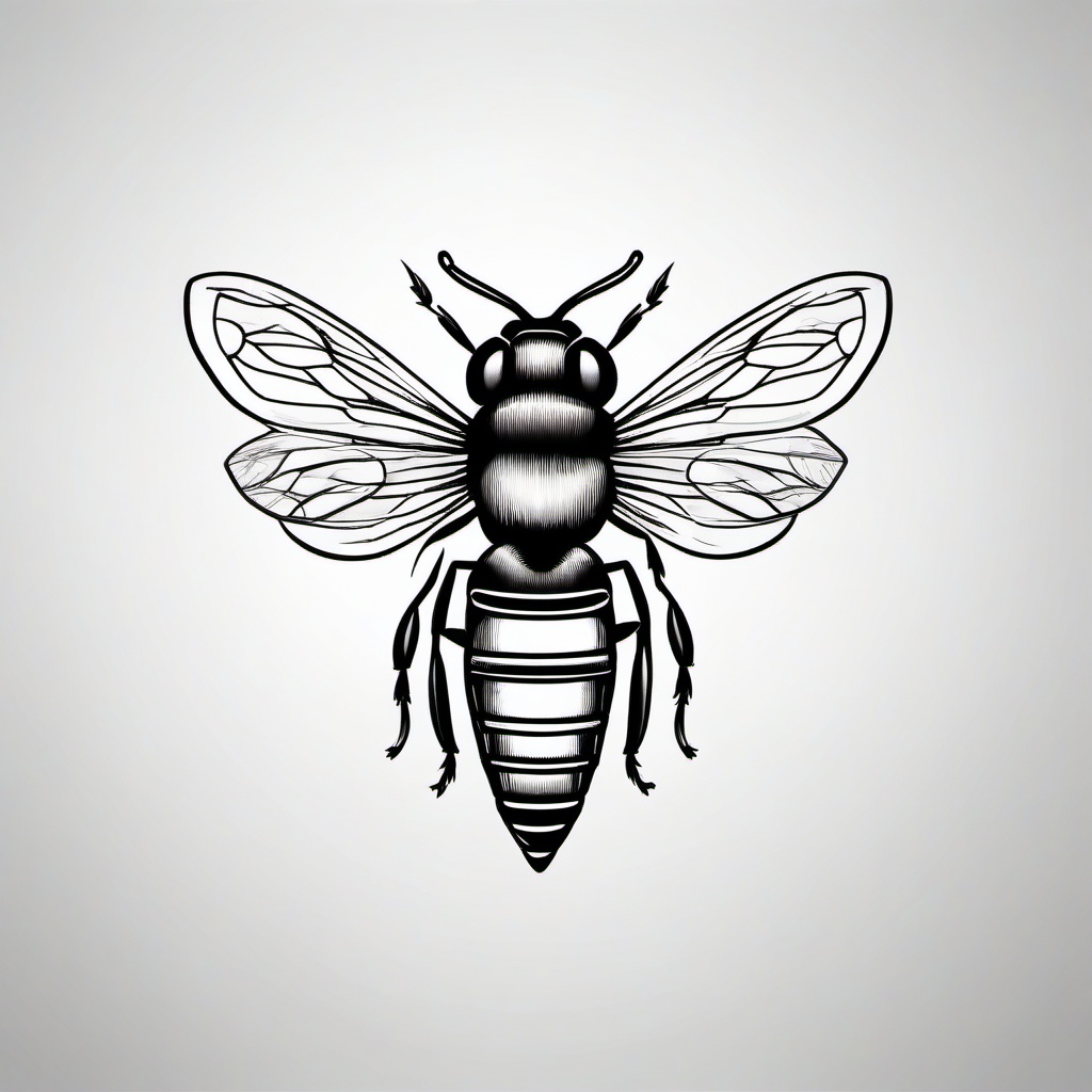 Honey Stencil Tattoo - Opt for accuracy and precision in your honey-themed ink with a honey stencil tattoo, ensuring clean lines and well-defined details.  simple tattoo,minimalist,white background