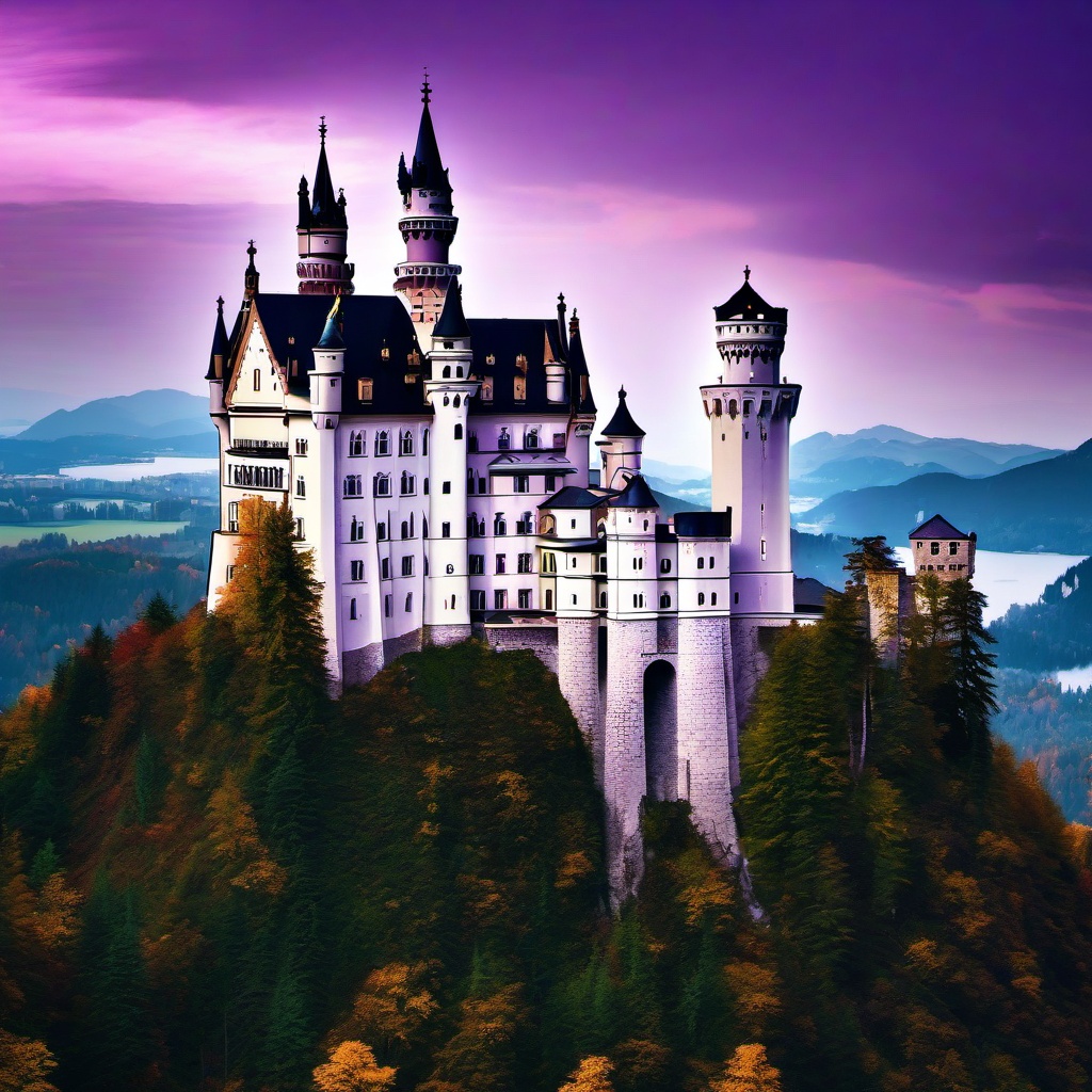 Purple Background - Velvet Purple at Neuschwanstein Castle  , splash art wallpaper, dull colors