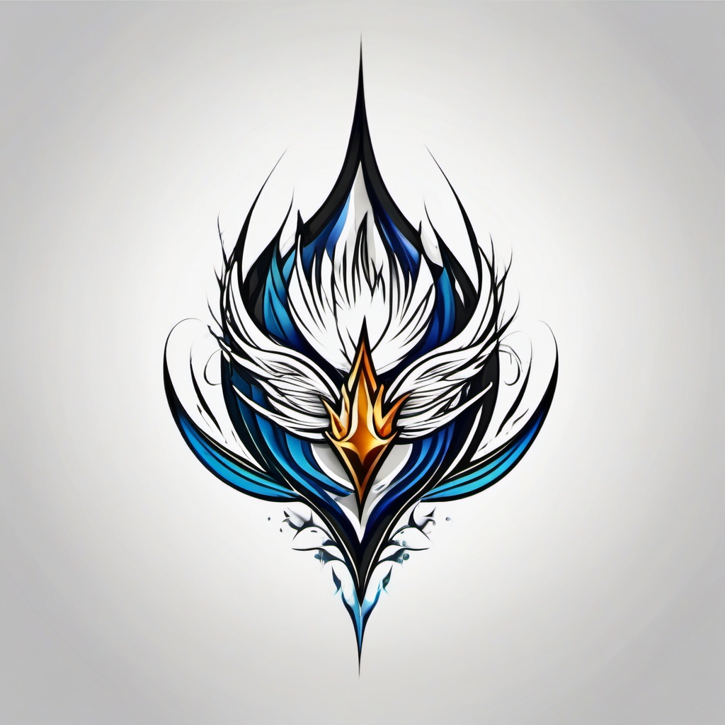 fairy tail insignia tattoo  simple color tattoo style,white background