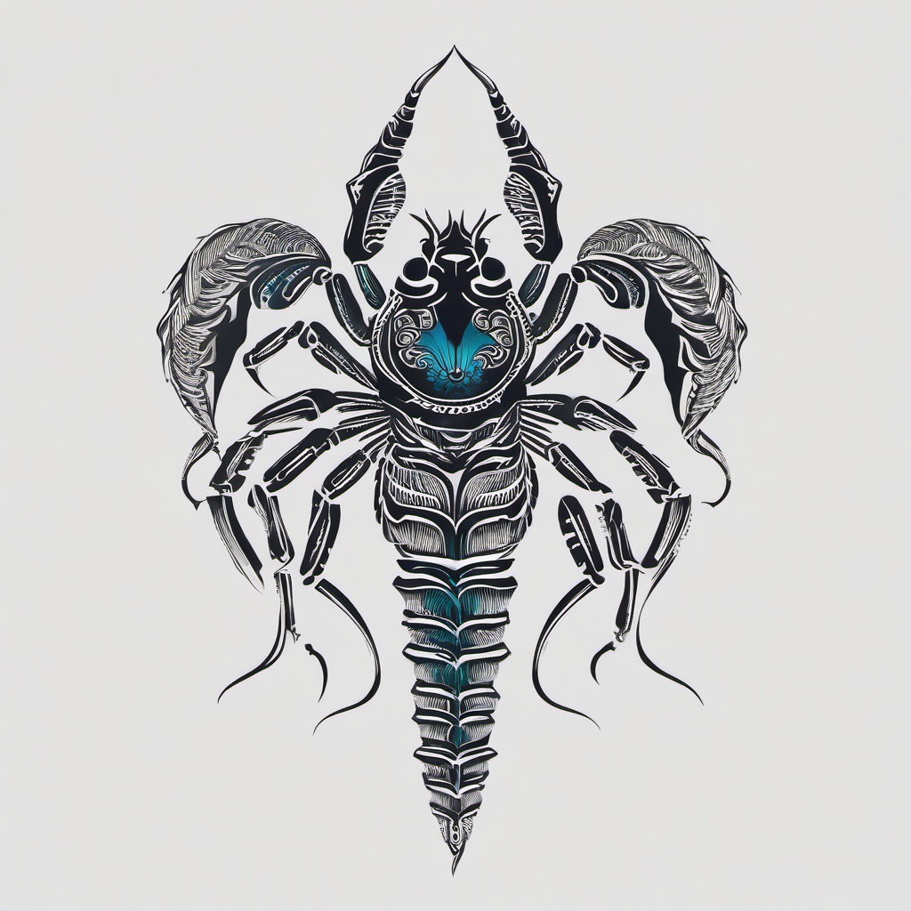 Best Scorpio Tattoo - Discover top-notch Scorpio tattoo designs celebrated for their artistic excellence and creativity.  simple vector color tattoo,minimal,white background