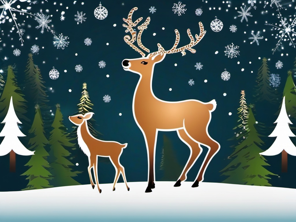 Christmas Background Reindeer  