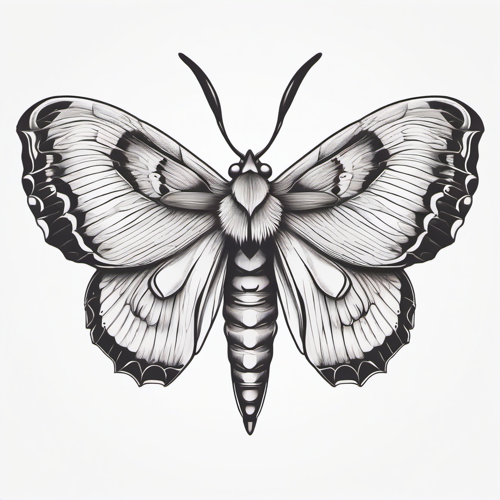 Atlas Moth Tattoo - Tattoo featuring an atlas moth.  simple vector tattoo,minimalist,white background