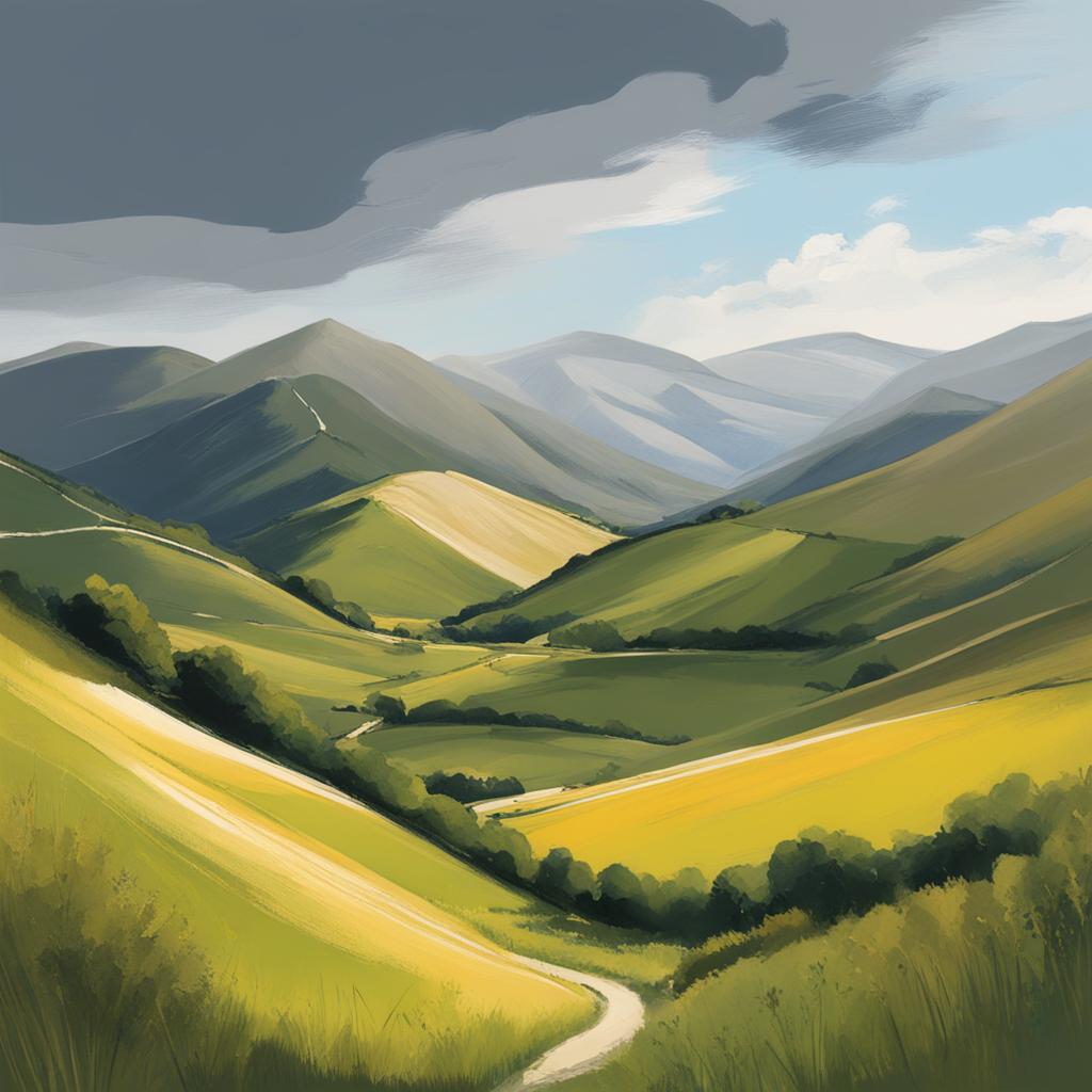 unspoiled monti sibillini - sketch the unspoiled landscapes of monti sibillini national park in umbria and le marche. 