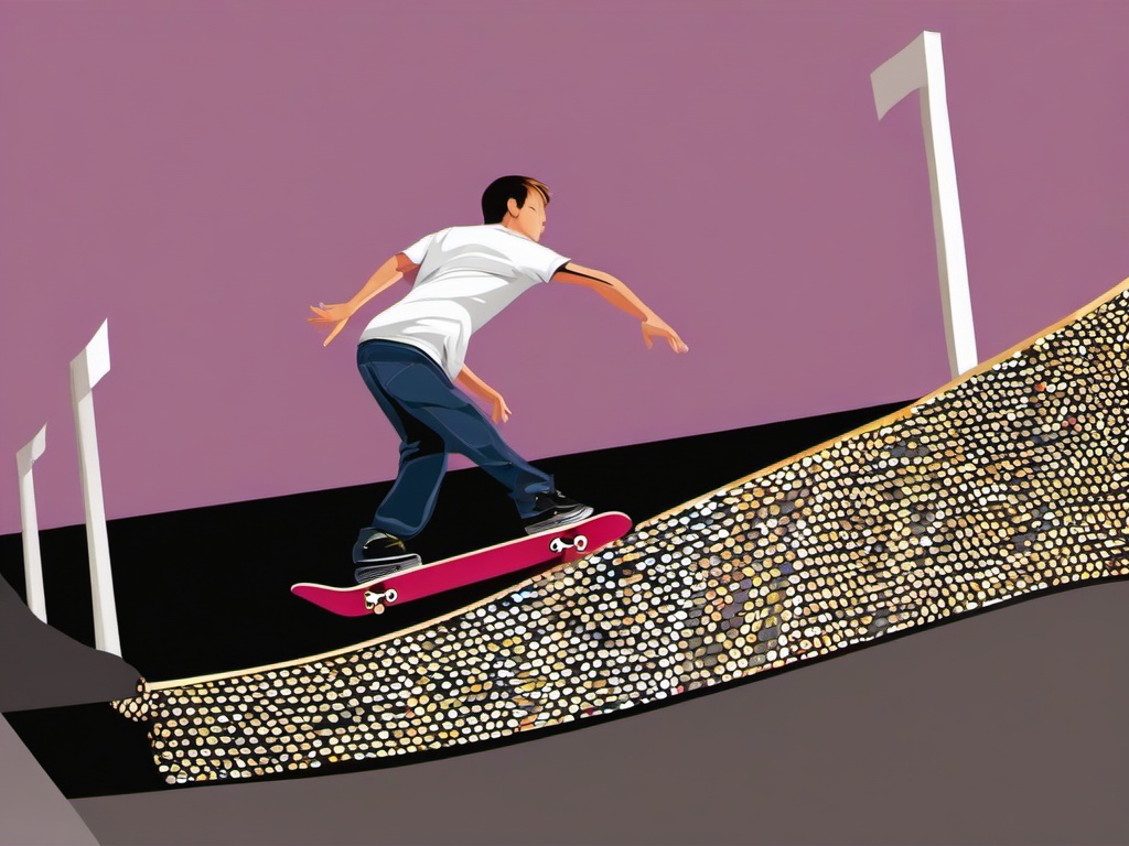 Sport clipart - skateboard on a ramp  vector clipart