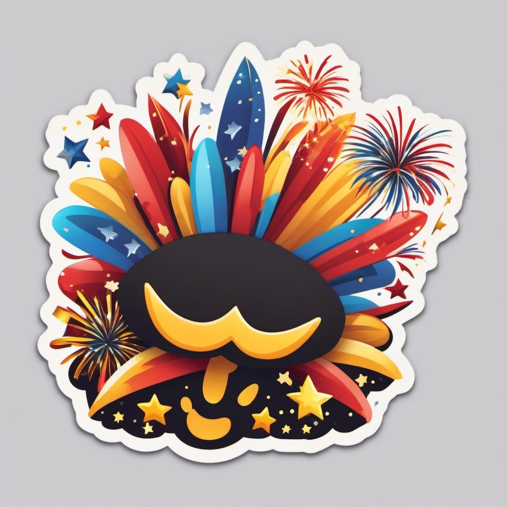 Fireworks Emoji Sticker - Explosive celebration, , sticker vector art, minimalist design