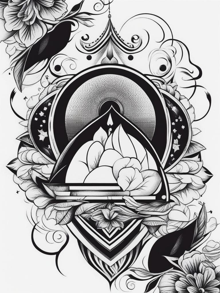 cute tattoos black and white design 