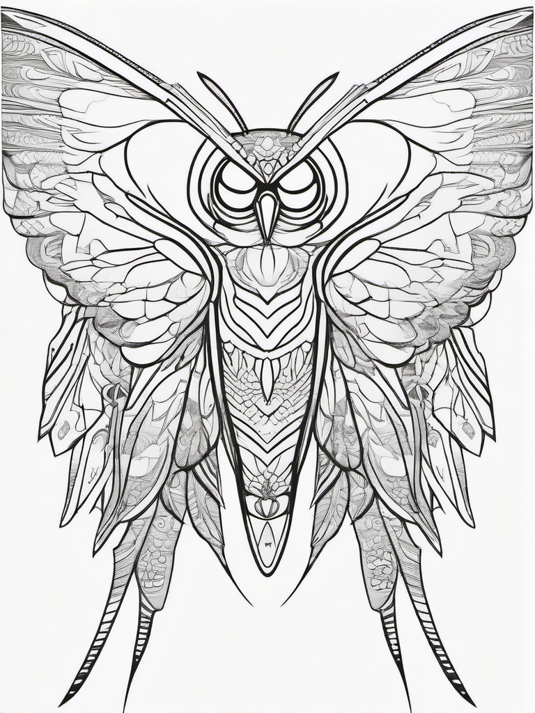 Mothman Coloring Pages - Mysterious Winged Creature of American Folklore  minimal black outline printable sheet, coloring page