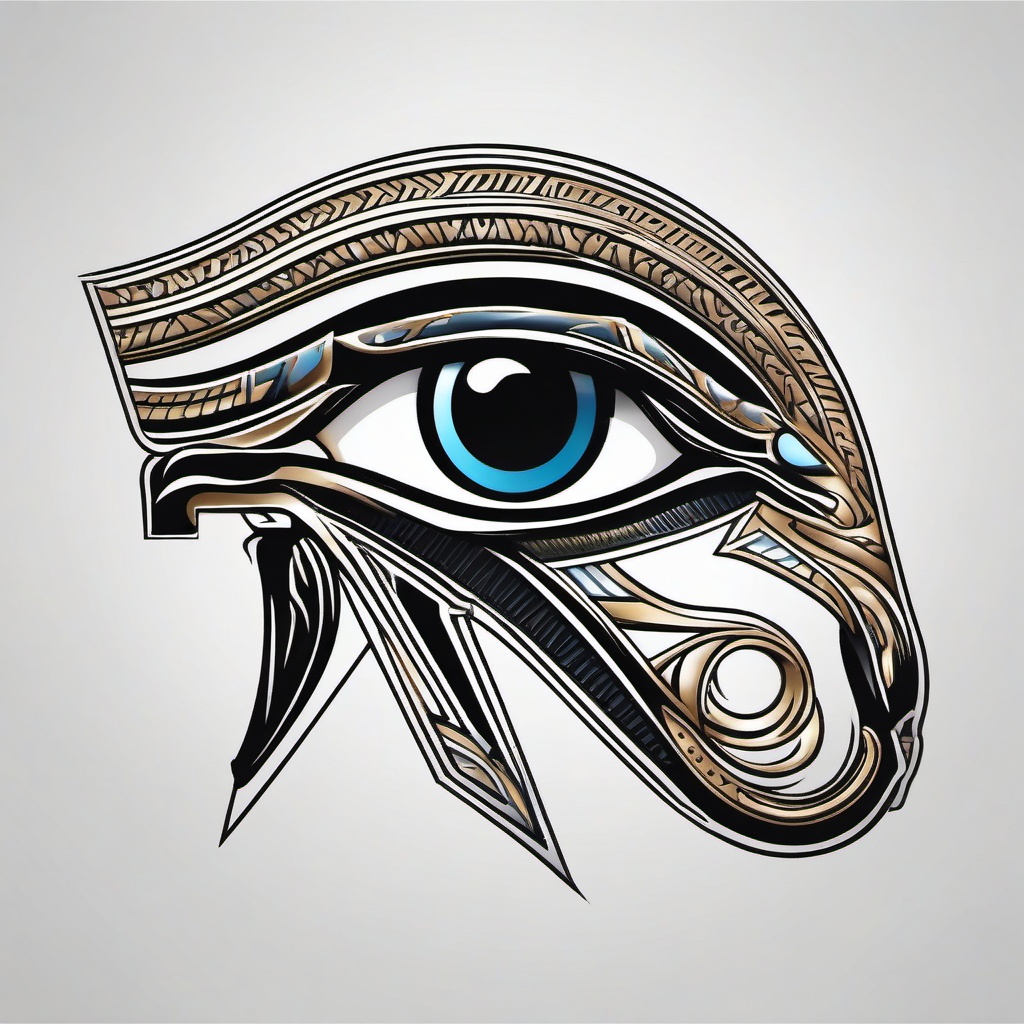 eye of ra tattoo design  simple color tattoo,minimal,white background