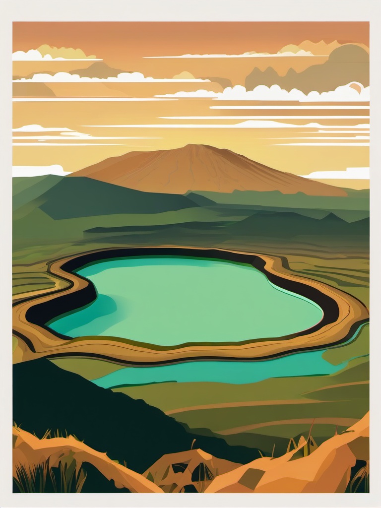 The Ngorongoro Crater clipart - Large volcanic caldera in Tanzania, ,color clipart vector style