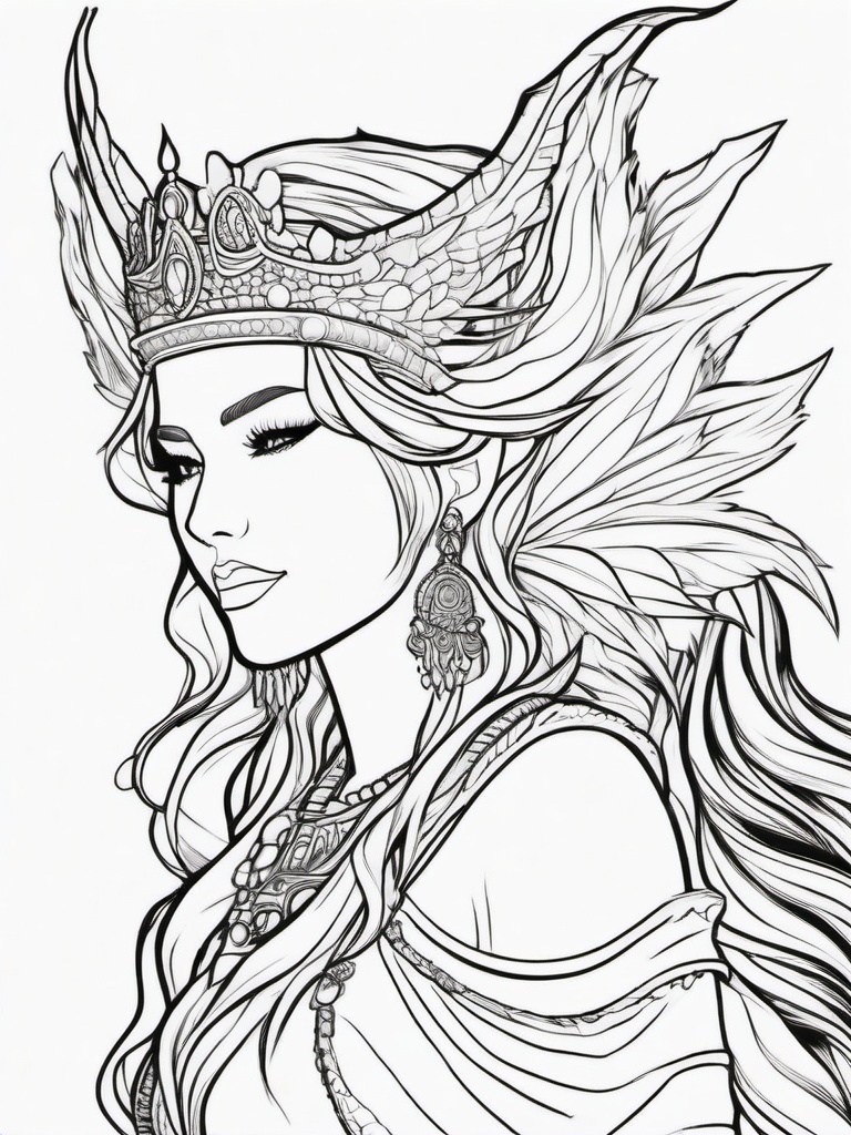 Dragon with a Crown Coloring Pages - Royalty of the Skies Wearing a Crown  minimal black outline printable sheet, coloring page