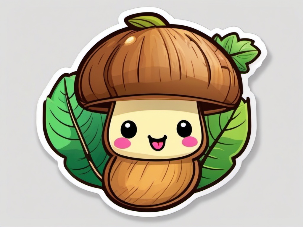 Happy Acorn sticker- Nutty Woodland Delight, , color sticker vector art