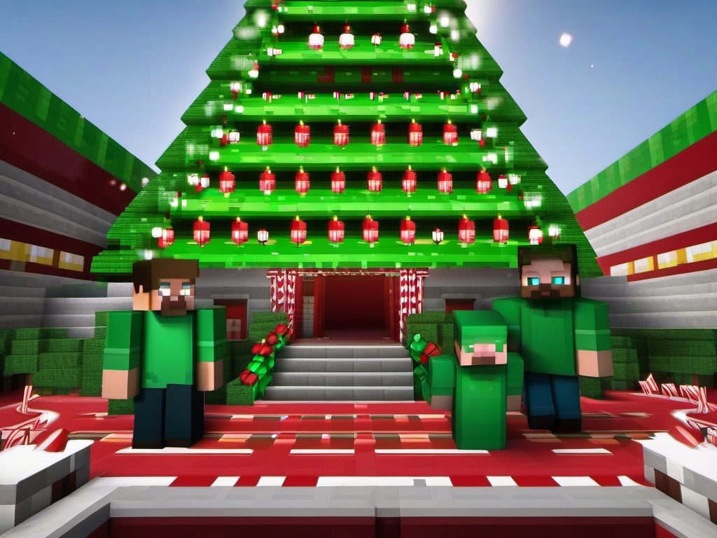 Minecraft Christmas Background  