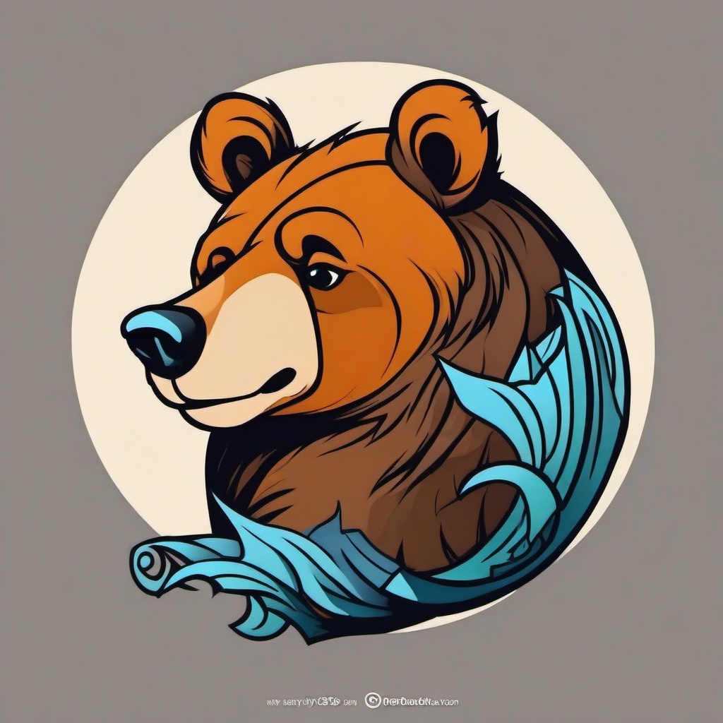 cartoon bear tattoo  simple vector color tattoo