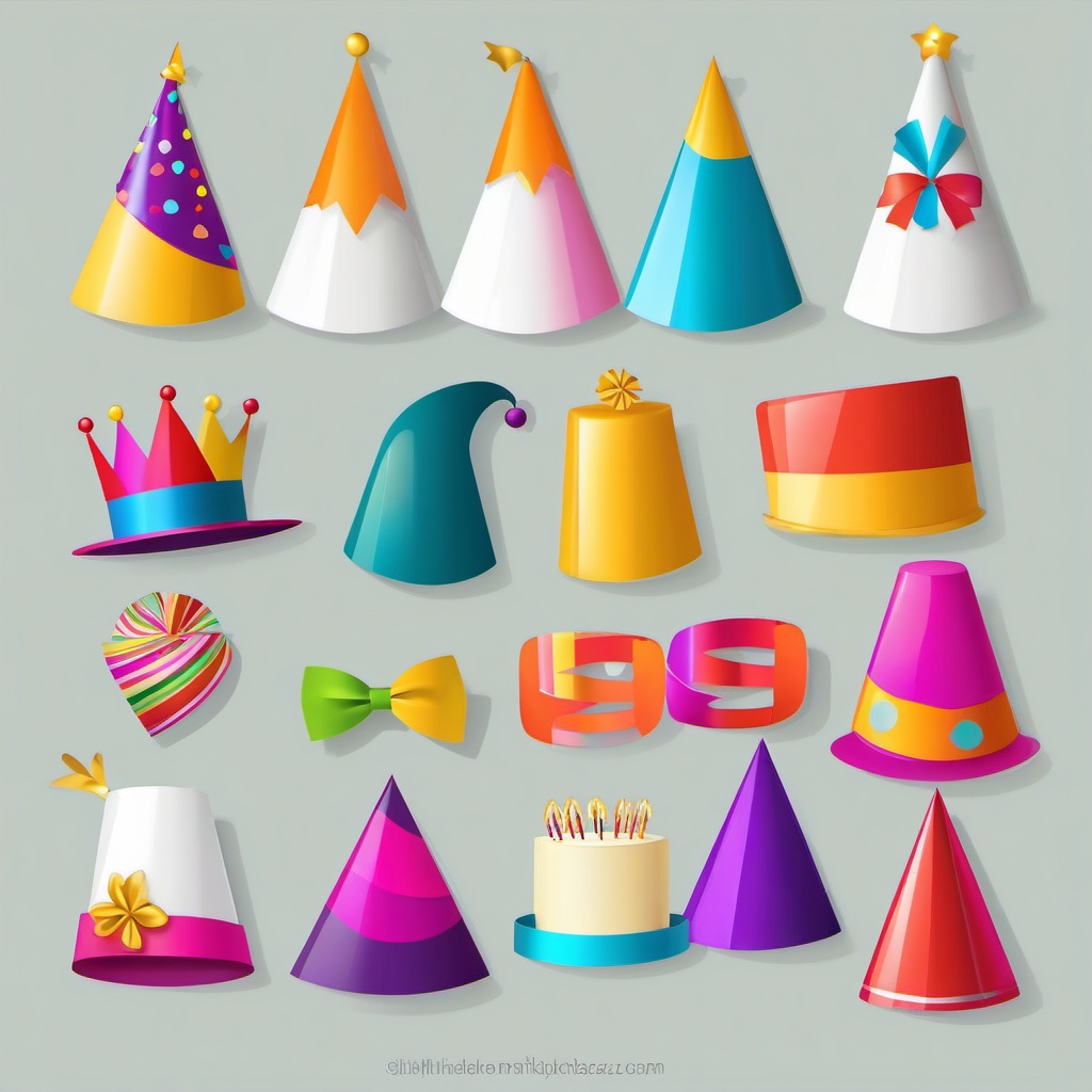 Birthday Party Hat clipart - Fun and colorful birthday party hat, ,vector color clipart,minimal