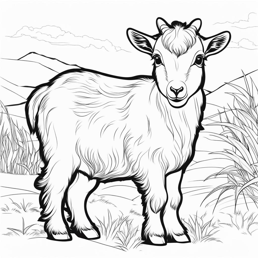 pygmy goats cute animals coloring page 