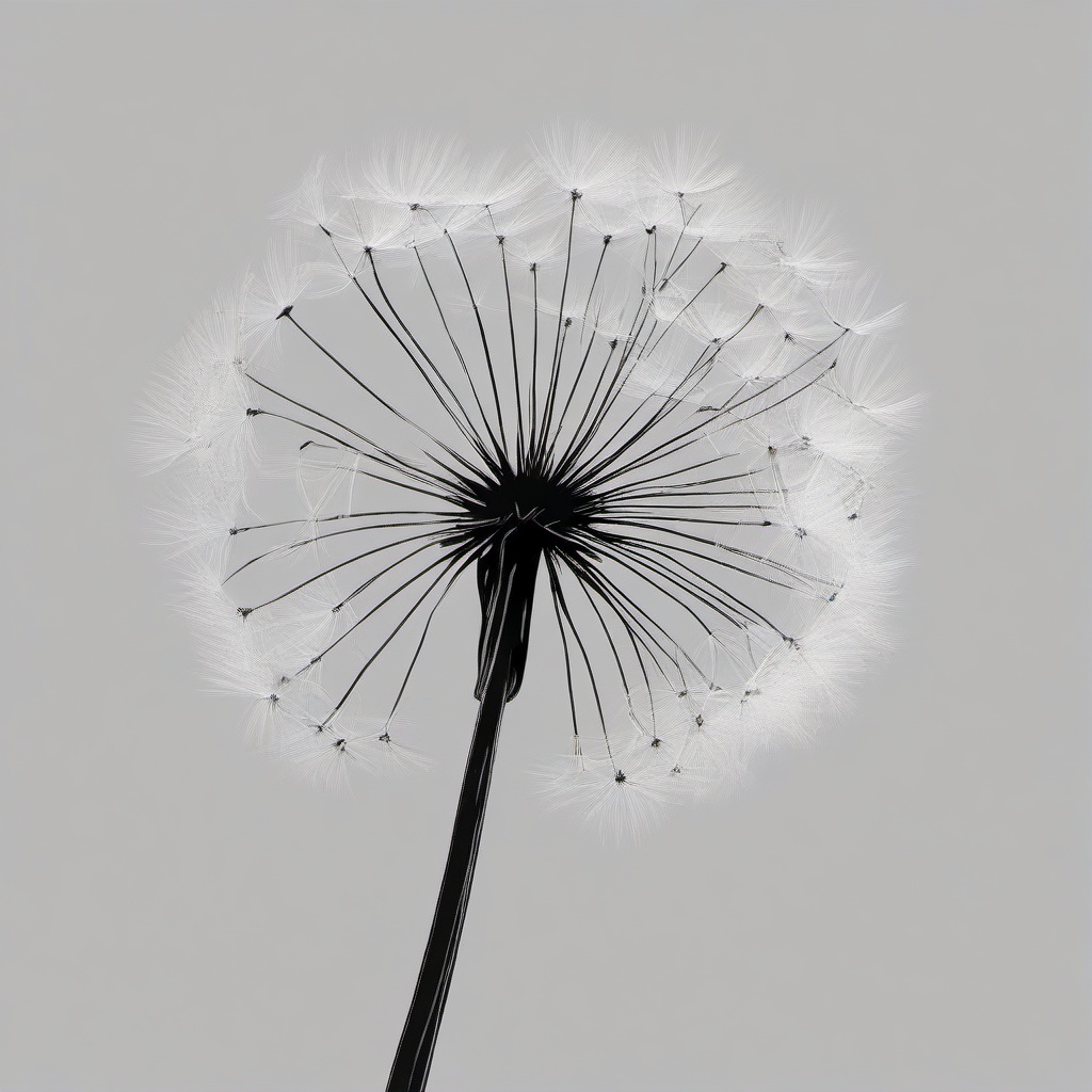 drawing of dandelion  minimal rough scribbles,doodles,black and white